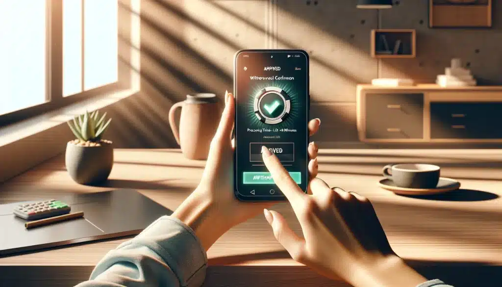 hands-holding-smartphone-showing-approved-casino-withdrawal-confirmation-screen-in-under-one-hour