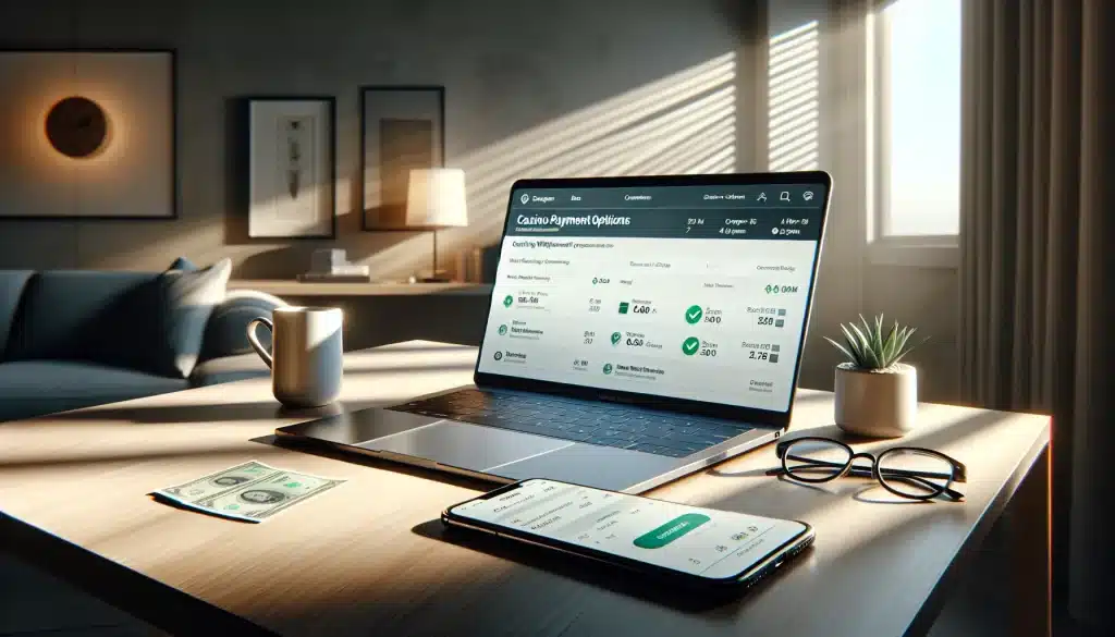 laptop-showing-casino-withdrawal-comparison-chart-with-smartphone-and-coffee-on-wooden-desk