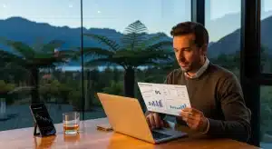 a-professional-analyzing-online-casino-payout-statistics-on-a-laptop-in-a-luxury-new-zealand-home