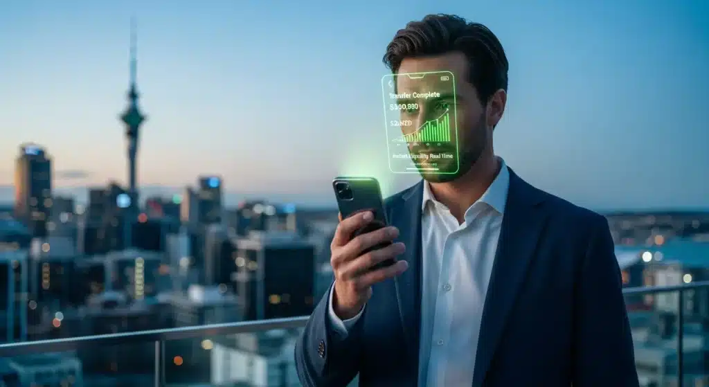 a-professional-checking-an-instant-casino-payout-notification-on-a-smartphone-with-the-auckland-skyl