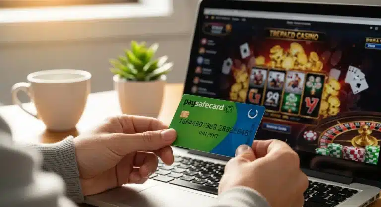 hands-holding-a-paysafecard-voucher-above-a-laptop-showing-an-online-casino